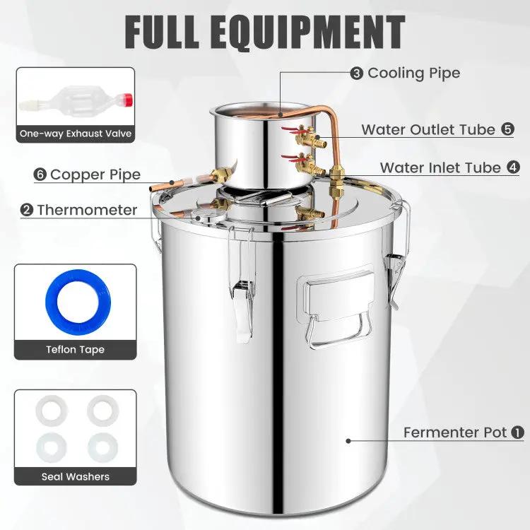 10 Gal 40 L Water Alcohol Distiller with 2 Stainless Steel Pots, photo 7 of 9