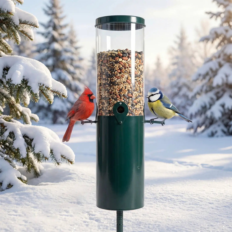 10 LBS Large Capacity Squirrel Proof Bird Feeder with Pole Mount and Baffle by DirectDeals