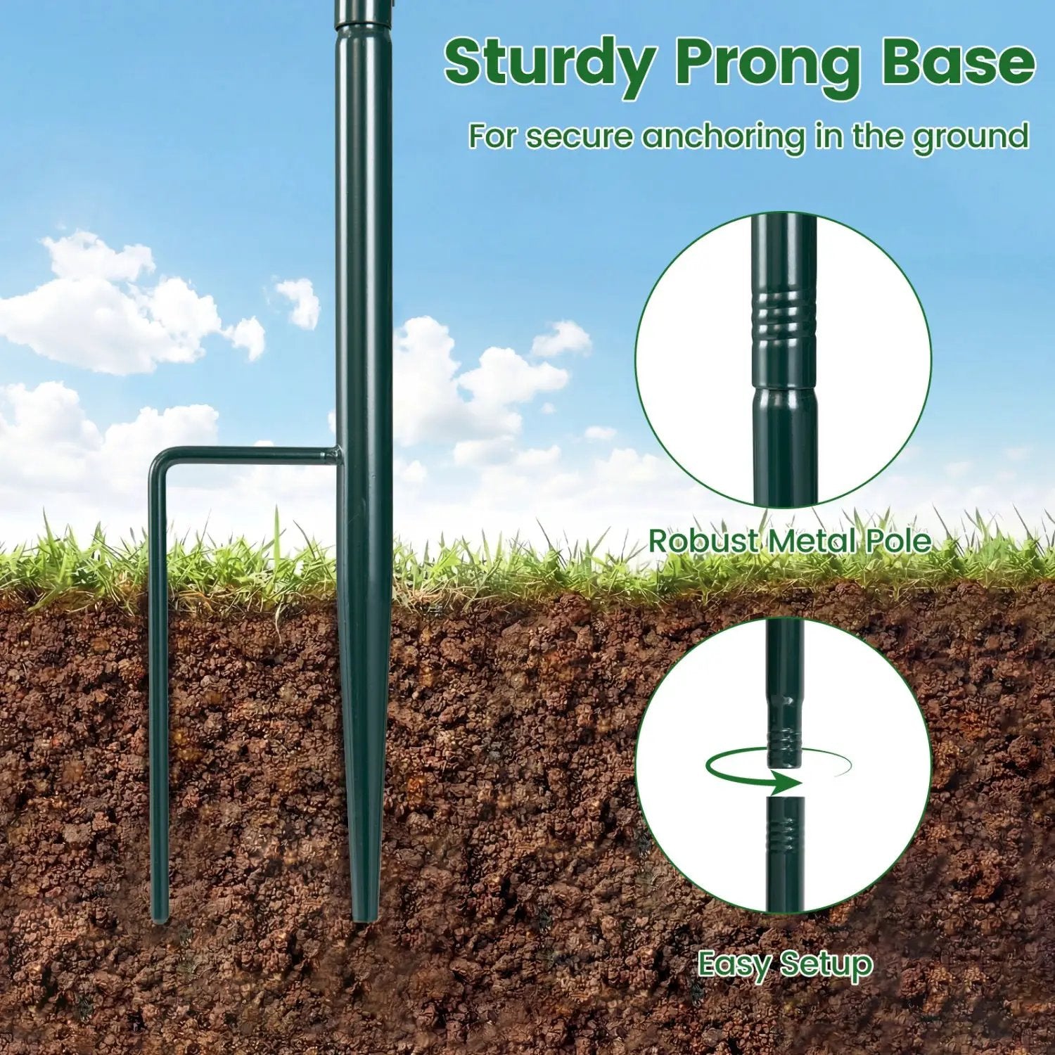 10 LBS Large Capacity Squirrel Proof Bird Feeder with Pole Mount and Baffle by DirectDeals