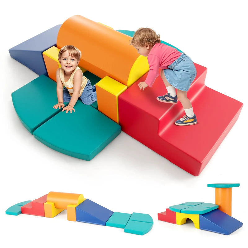 10-Piece Foam Climbing Toys for Toddlers Soft Foam PU Leather Building Blocks by DirectDeals