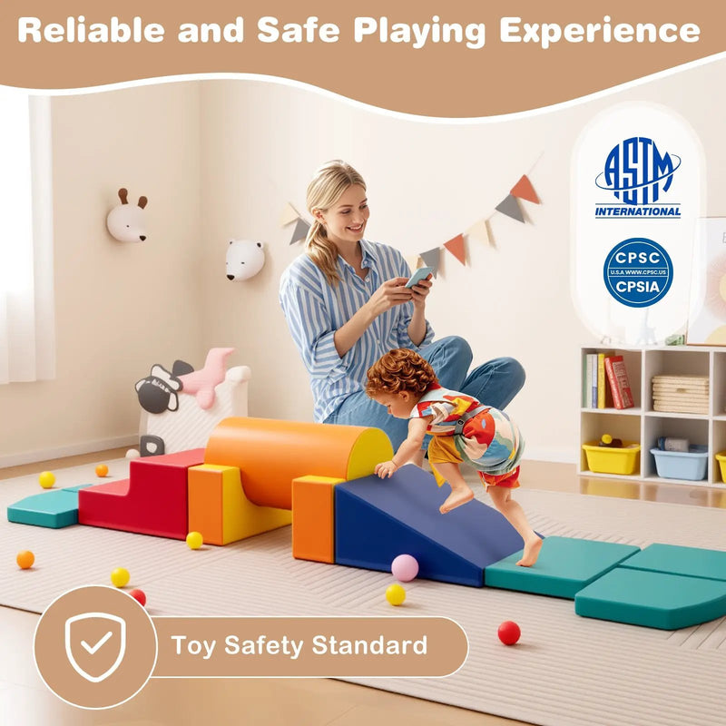 10-Piece Foam Climbing Toys for Toddlers Soft Foam PU Leather Building Blocks by DirectDeals
