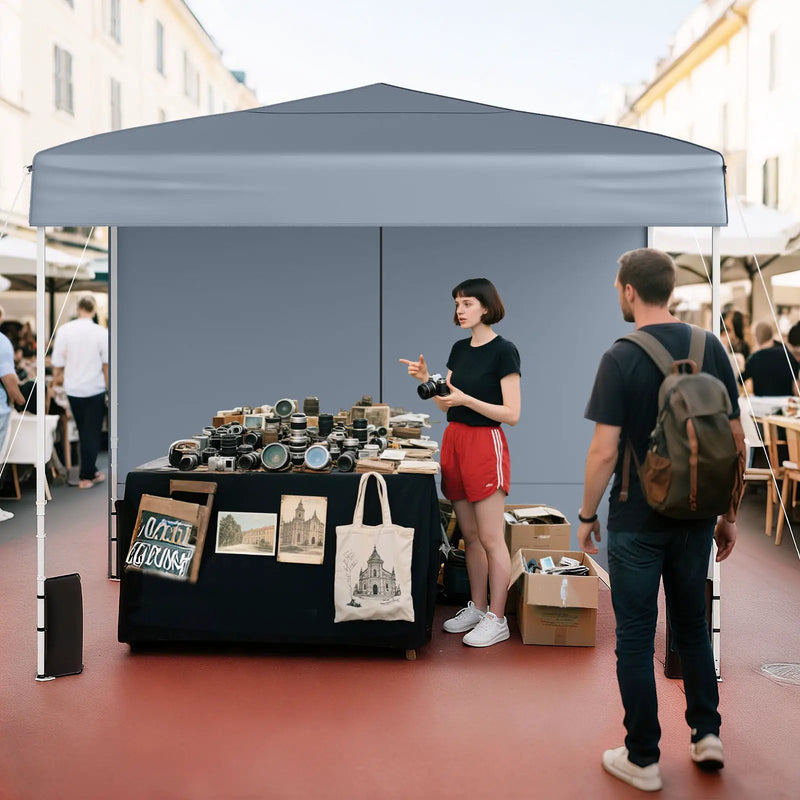 10 X 10 FT Pop up Canopy Tent Outdoor Patio Commercial Sunshade Shelter with 4 Sidewalls by DirectDeals