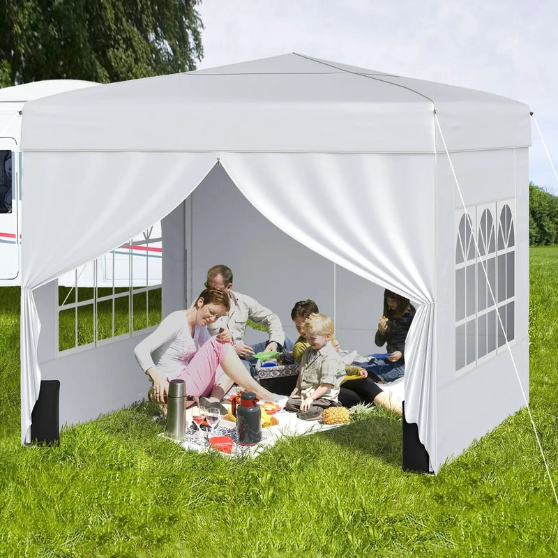 10 X 10 FT Pop up Canopy Tent Outdoor Patio Commercial Sunshade Shelter with 4 Sidewalls by DirectDeals