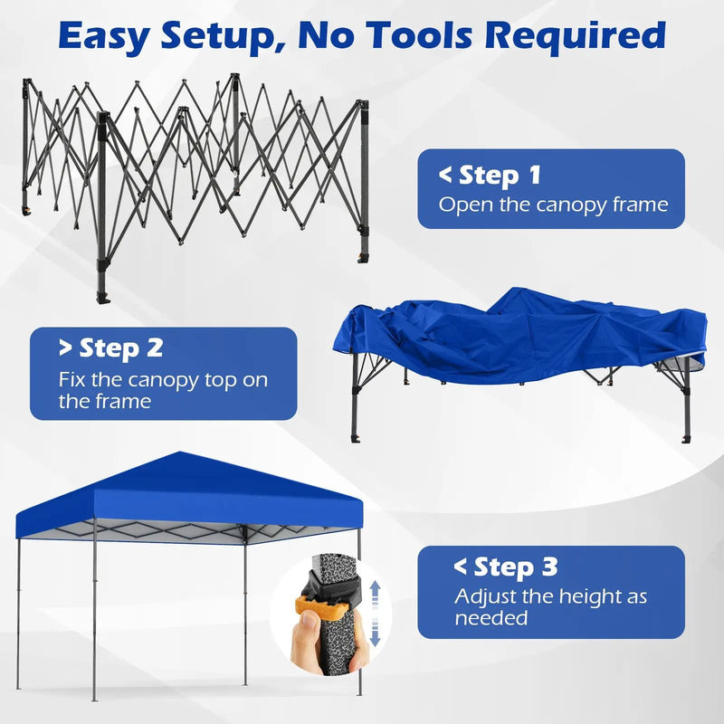 10 X 10 Feet Pop up Canopy Tent with Portable Carrying Bag and 8 Stakes by DirectDeals