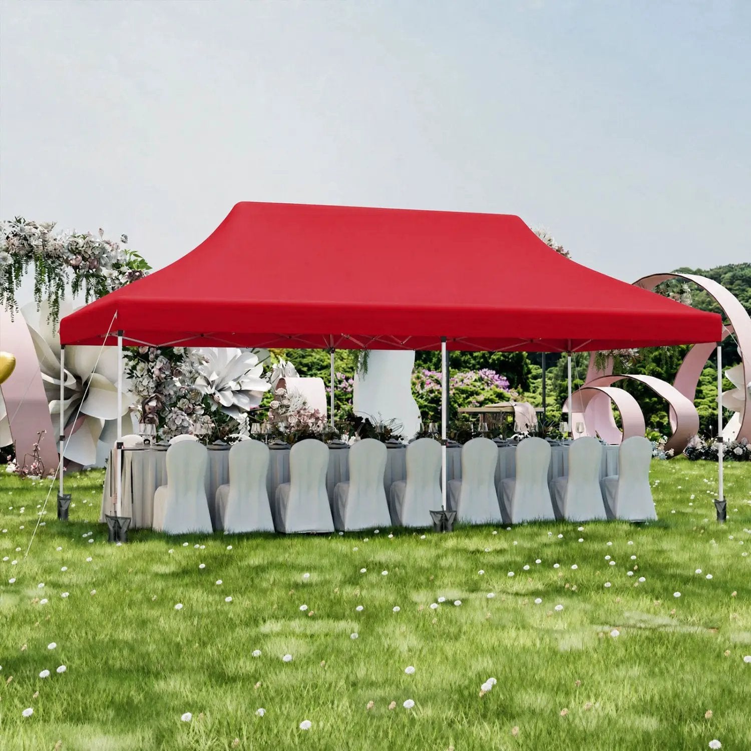 Pop Up Canopy Tent 10x20 FT with Carry Bag by DirectDeals