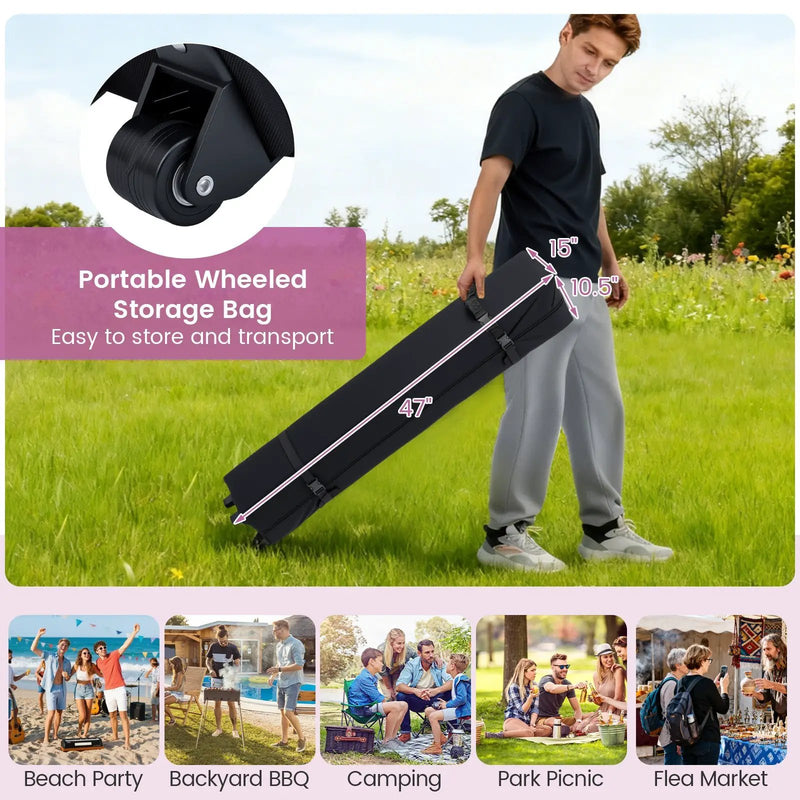 10 X 20 Feet Pop up Canopy Tent Instant Setup with 6 Sidewalls by DirectDeals