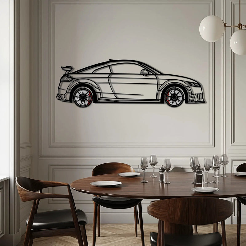 Audi TT Metal Car Wall Art with Rotating Wheels - Iconic Sports Coupe Silhouette Decor - Interactive Automotive Wall Art- KAFMEKA099 by Enova Art