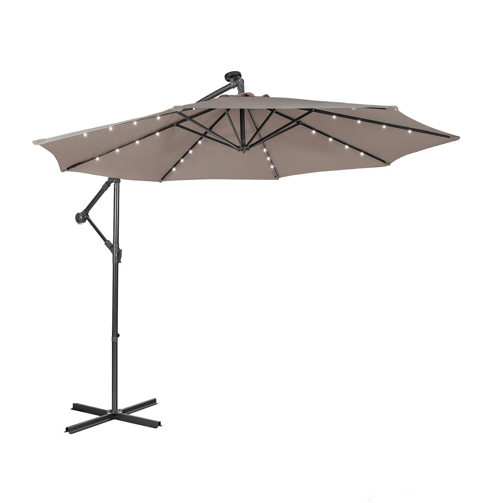 10 Feet Patio Solar Powered Cantilever Umbrella with Tilting System by DirectDeals