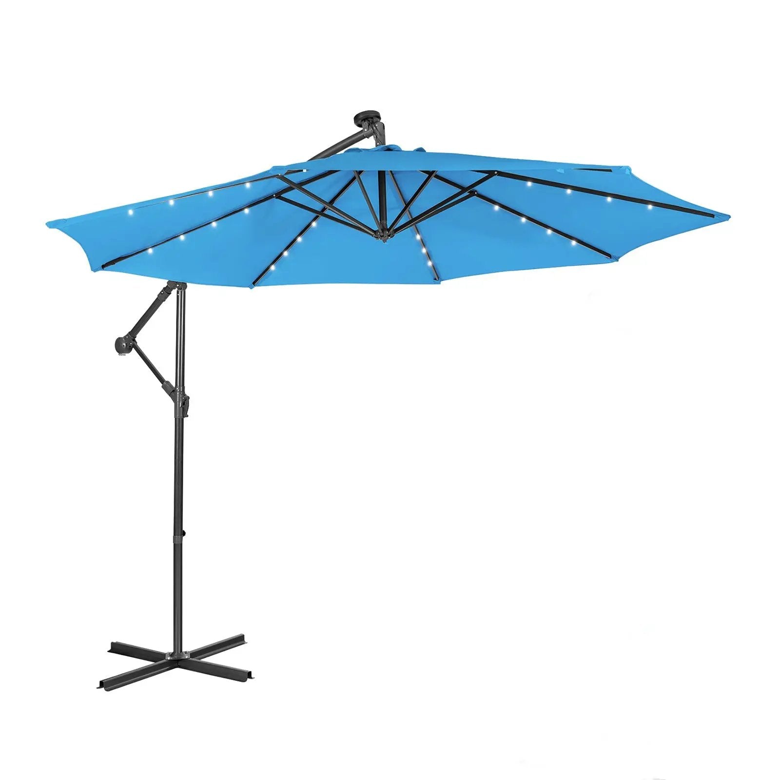 10 Feet Patio Solar Powered Cantilever Umbrella with Tilting System by DirectDeals