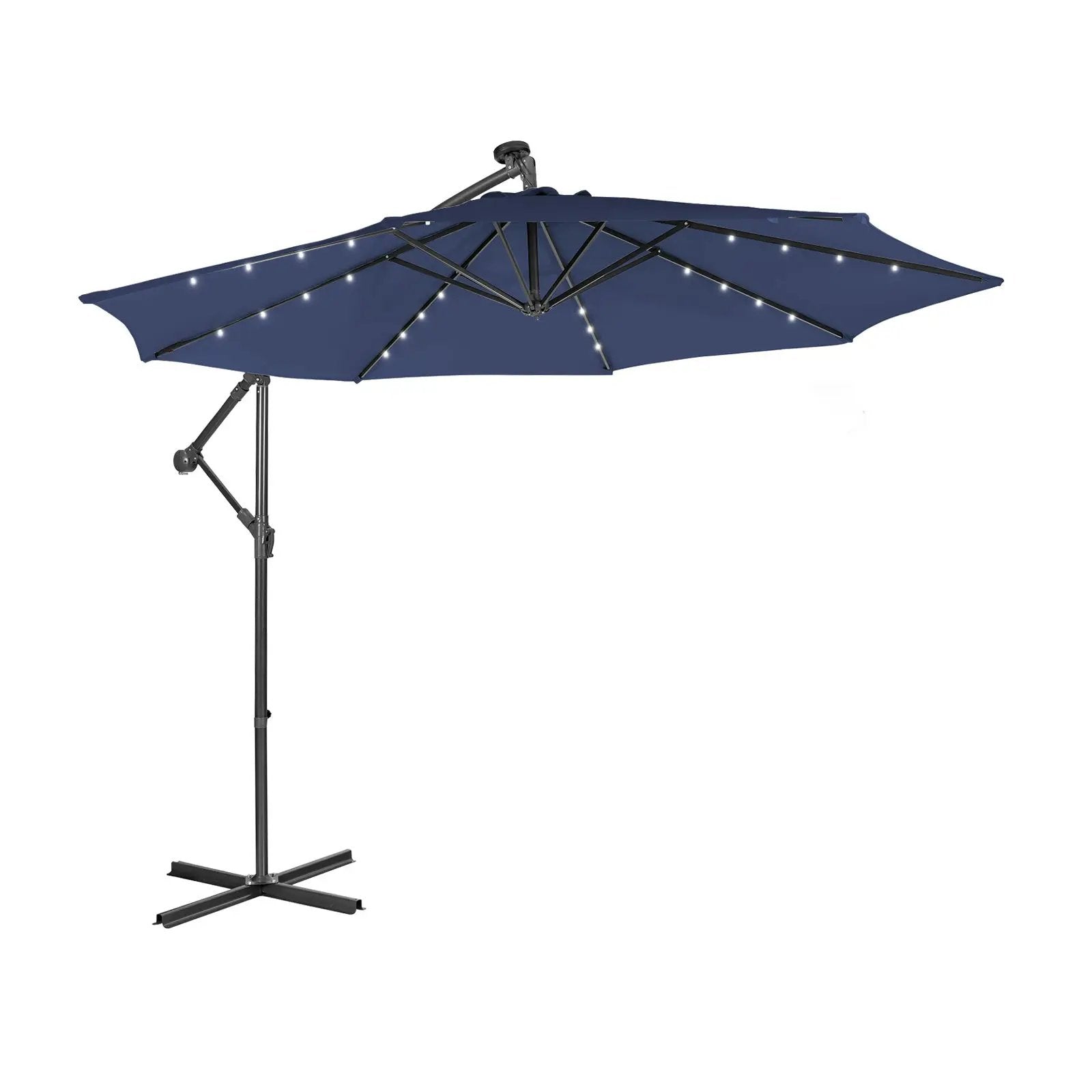 10 Feet Patio Solar Powered Cantilever Umbrella with Tilting System by DirectDeals