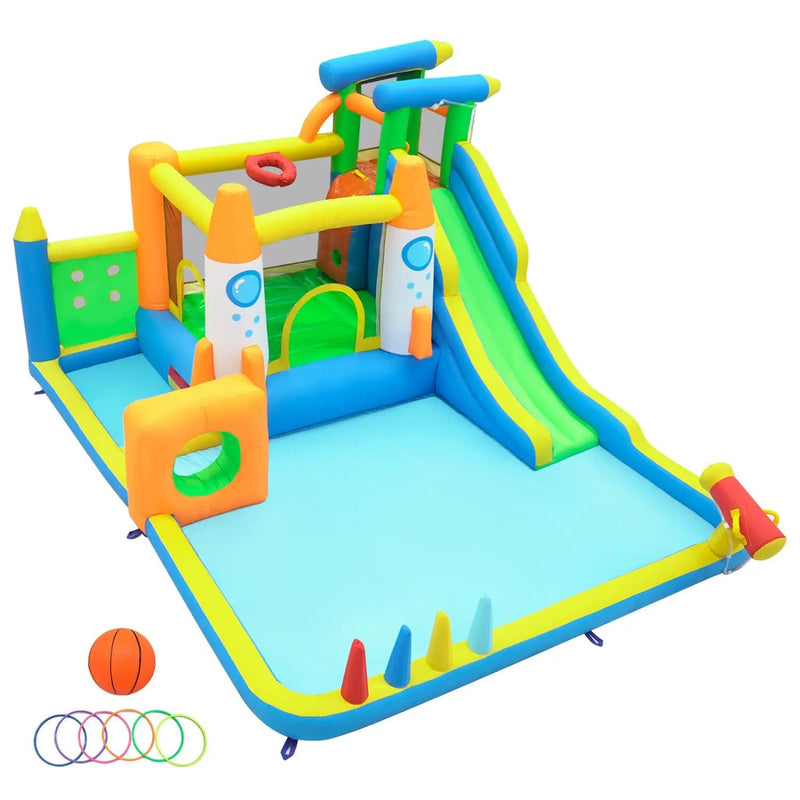 10-in-1 Inflatable Bounce House with Water Slide and Ball Pit by DirectDeals