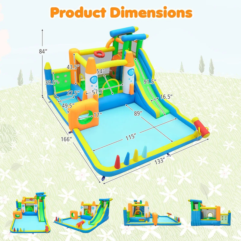10-in-1 Inflatable Bounce House with Water Slide and Ball Pit by DirectDeals