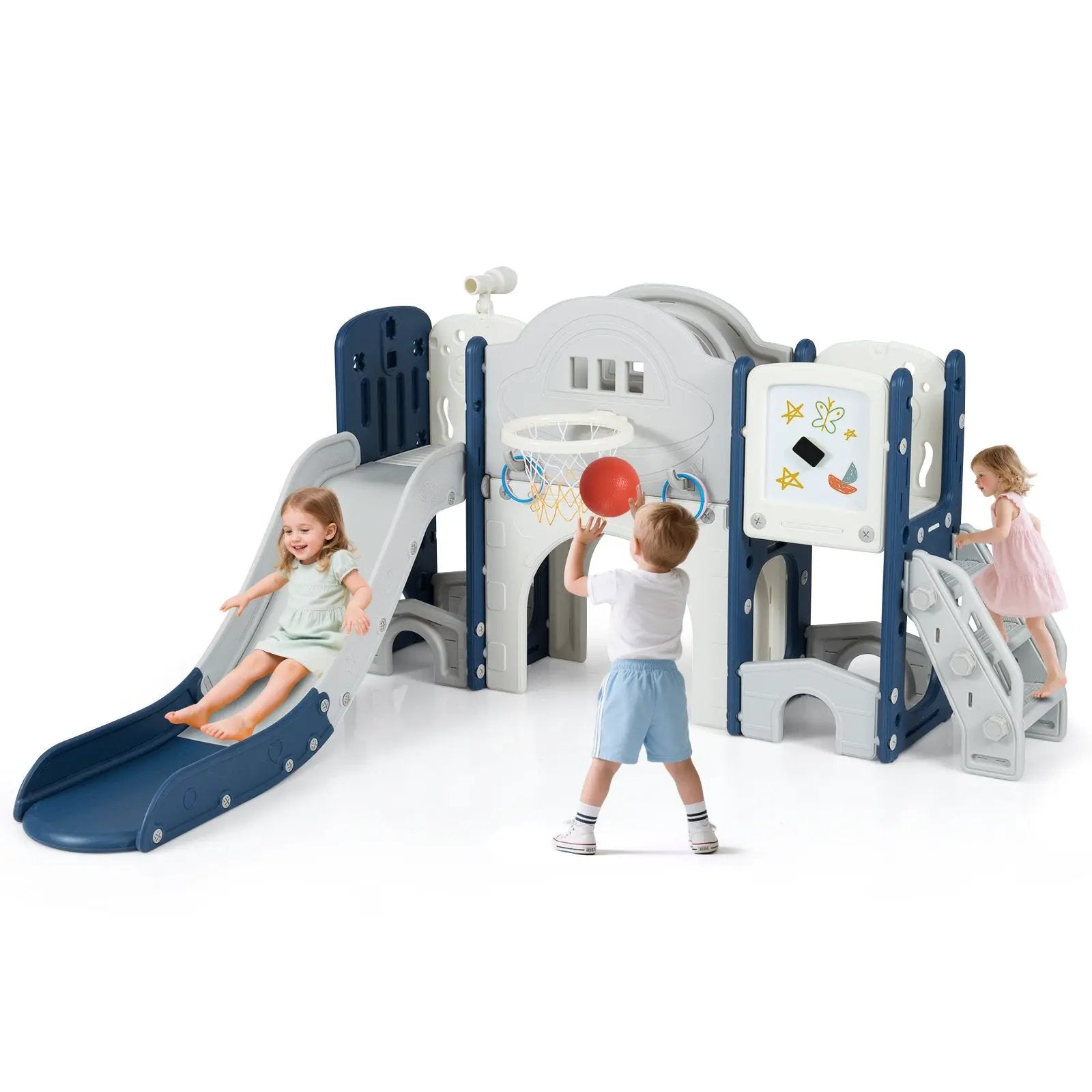 10 in 1 Toddler Slide Set Kids Slide and Climber Playset Indoor Playground by DirectDeals