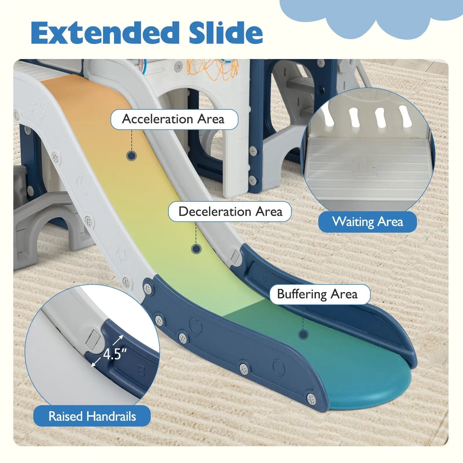 10 in 1 Toddler Slide Set Kids Slide and Climber Playset Indoor Playground by DirectDeals