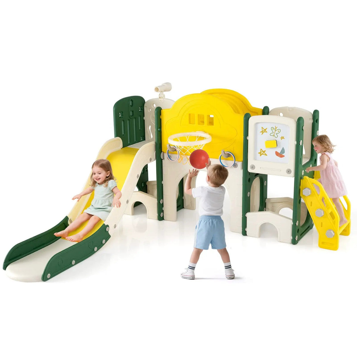 10 in 1 Toddler Slide Set Kids Slide and Climber Playset Indoor Playground, photo 6 of 17