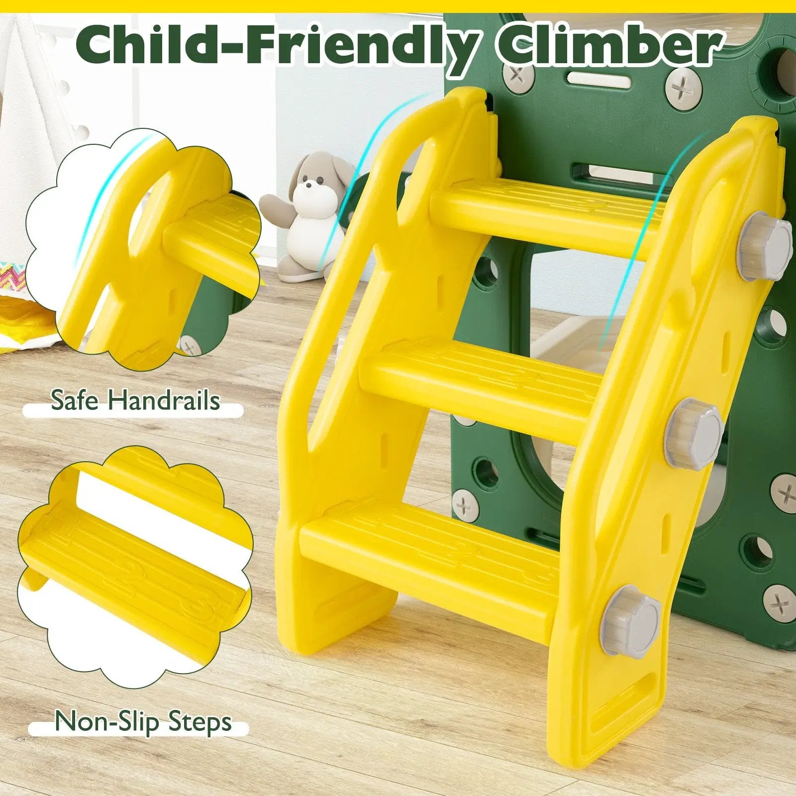 10 in 1 Toddler Slide Set Kids Slide and Climber Playset Indoor Playground by DirectDeals