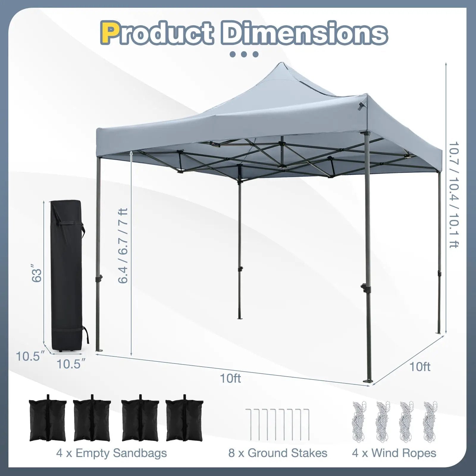10 x 10 FT Outdoor Pop up Canopy Tent Easy Setup Gazebo Shelter with Wheeled Bag by DirectDeals