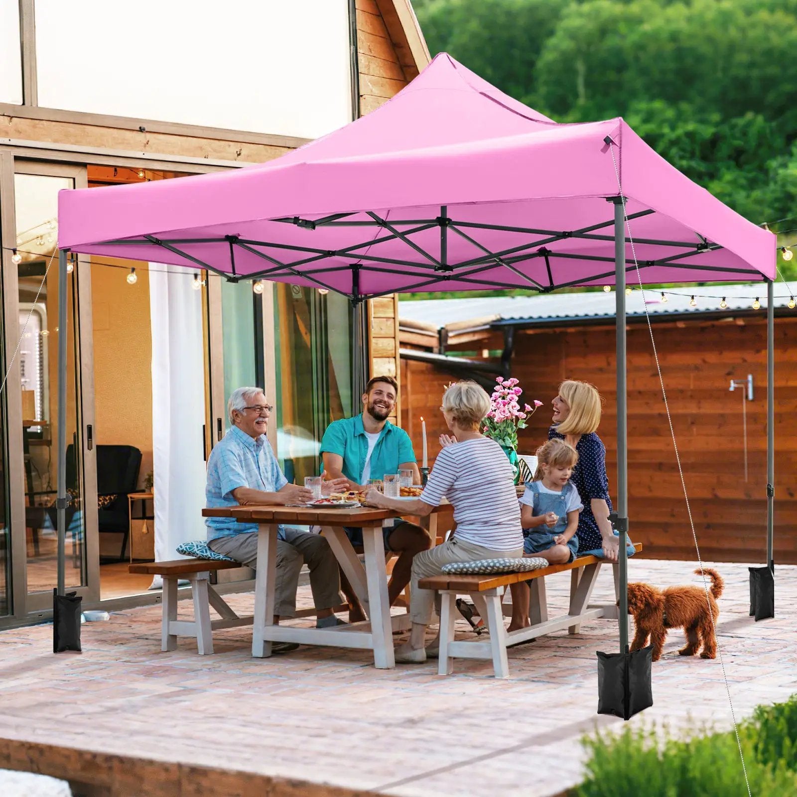 10 x 10 FT Outdoor Pop up Canopy Tent Easy Setup Gazebo Shelter with Wheeled Bag by DirectDeals