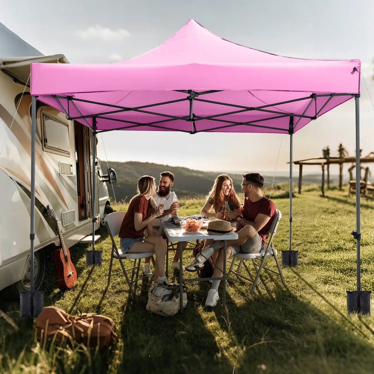 10 x 10 FT Outdoor Pop up Canopy Tent Easy Setup Gazebo Shelter with Wheeled Bag, photo 17 of 24