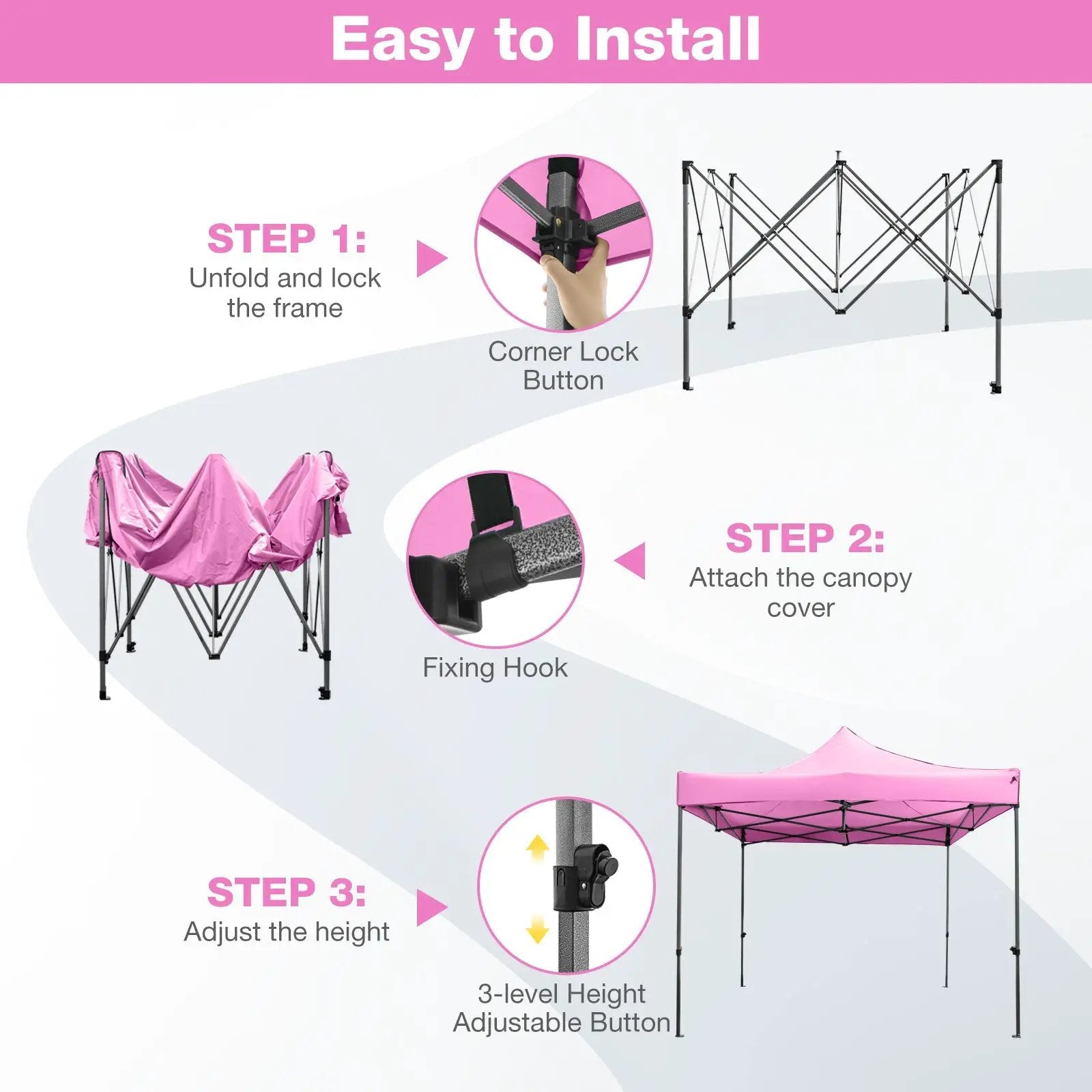 10 x 10 FT Outdoor Pop up Canopy Tent Easy Setup Gazebo Shelter with Wheeled Bag by DirectDeals