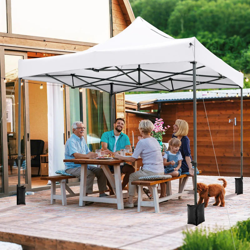 10 x 10 FT Outdoor Pop up Canopy Tent Easy Setup Gazebo Shelter with Wheeled Bag by DirectDeals