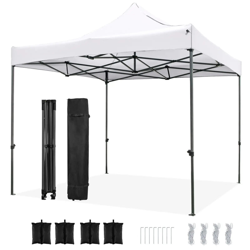 10 x 10 FT Outdoor Pop up Canopy Tent Easy Setup Gazebo Shelter with Wheeled Bag by DirectDeals