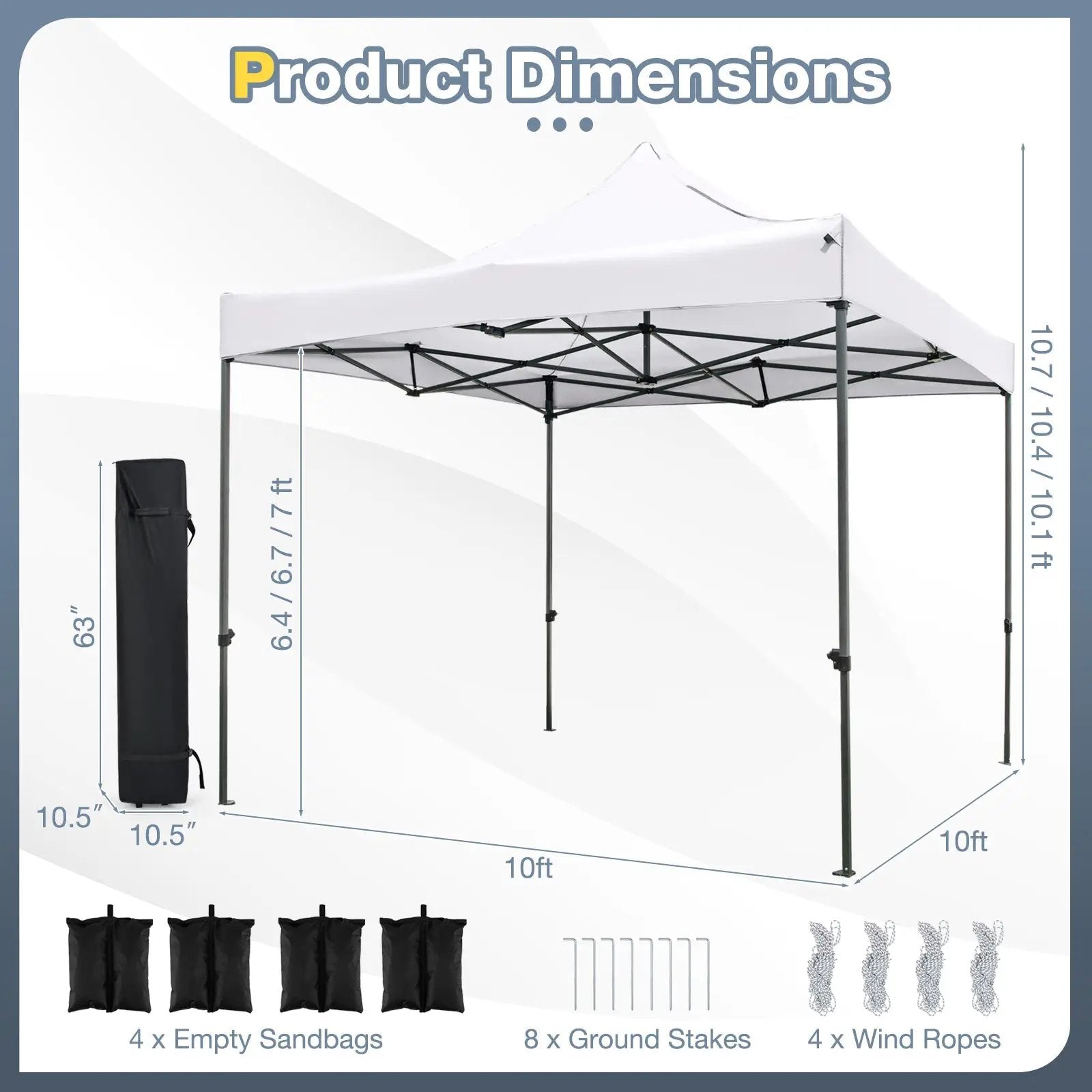 10 x 10 FT Outdoor Pop up Canopy Tent Easy Setup Gazebo Shelter with Wheeled Bag by DirectDeals
