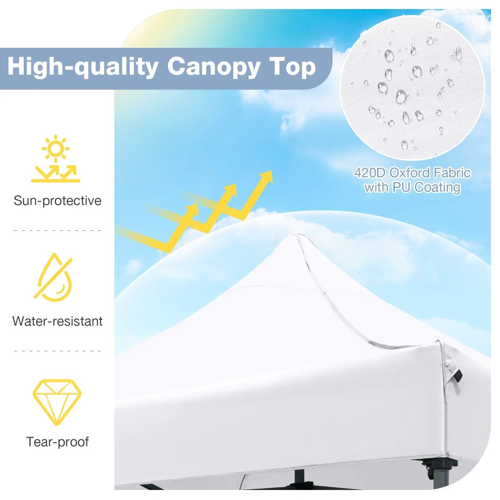 10 x 10 FT Outdoor Pop up Canopy Tent Easy Setup Gazebo Shelter with Wheeled Bag by DirectDeals