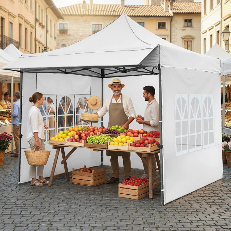 10 x 10 FT Pop up Canopy Tent with Sidewalls and Awning for Party Picnic Event by DirectDeals