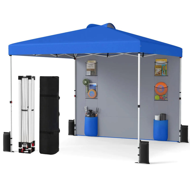 10 x 10 FT Pop up Canopy Tent with Sidewall 6 Pockets Instant Setup Commercial Gazebo by DirectDeals