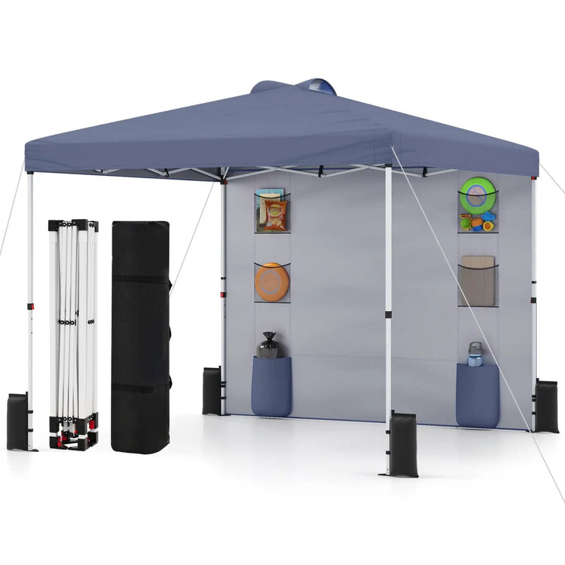 10 x 10 FT Pop up Canopy Tent with Sidewall 6 Pockets Instant Setup Commercial Gazebo by DirectDeals