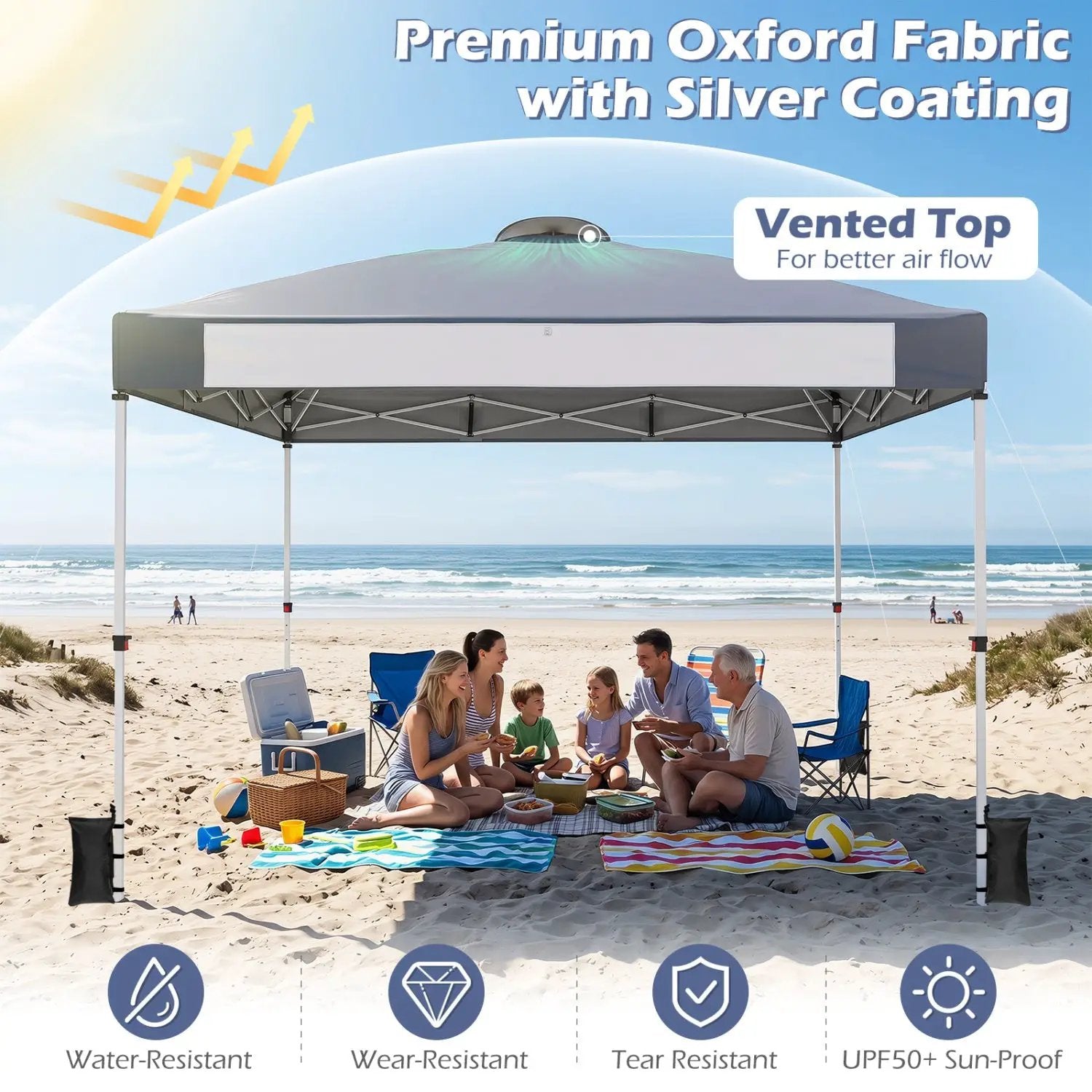 10x10 Pop-Up Canopy Tent with Roller Bag and Adjustable Height by DirectDeals