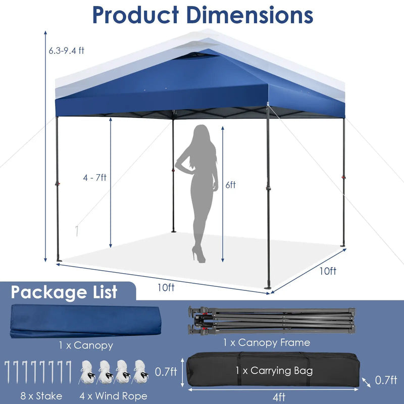 10 x 10 Feet Foldable Outdoor Instant Pop-up Canopy with Carry Bag by DirectDeals