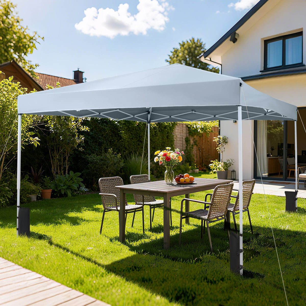 10 x 10 Feet Pop up Canopy Tent with Carrying Bag and 4 Sandbags, photo 2 of 24