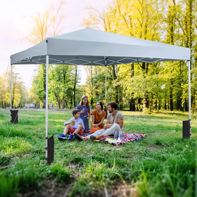 10 x 10 Feet Pop up Canopy Tent with Carrying Bag and 4 Sandbags by DirectDeals