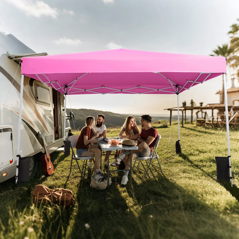 10 x 10 Feet Pop up Canopy Tent with Carrying Bag and 4 Sandbags by DirectDeals