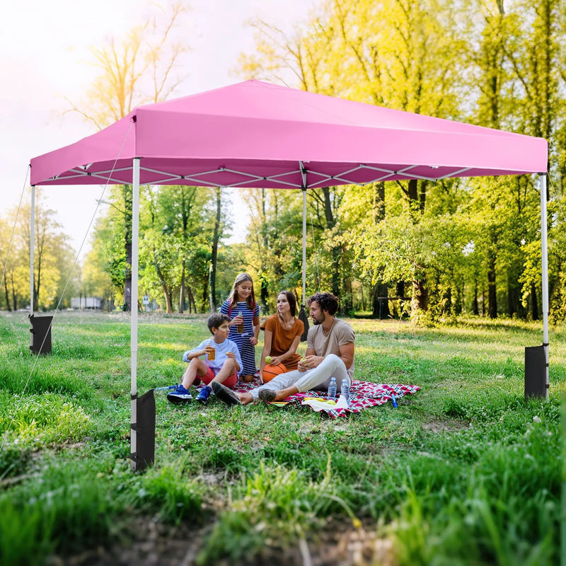 10 x 10 Feet Pop up Canopy Tent with Carrying Bag and 4 Sandbags by DirectDeals