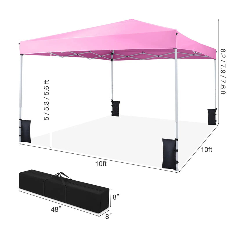 10 x 10 Feet Pop up Canopy Tent with Carrying Bag and 4 Sandbags by DirectDeals
