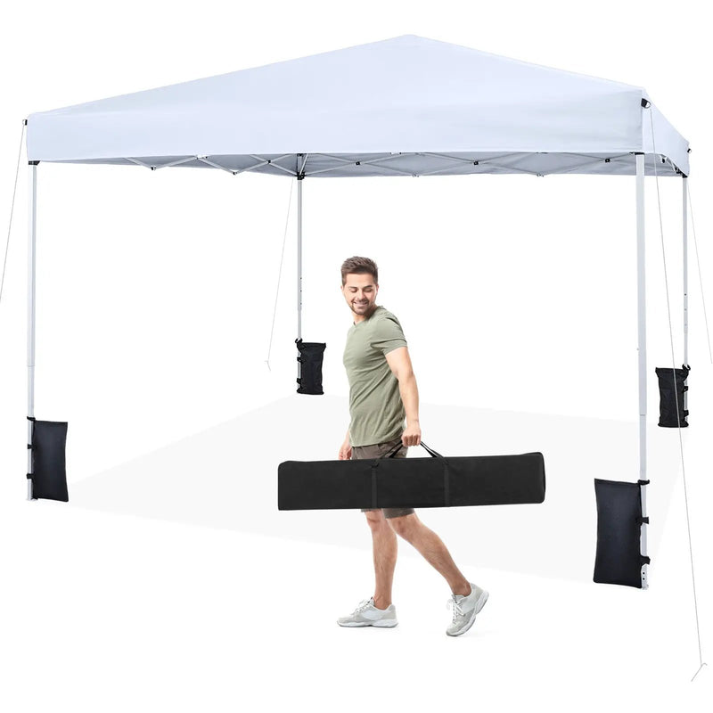 10 x 10 Feet Pop up Canopy Tent with Carrying Bag and 4 Sandbags by DirectDeals