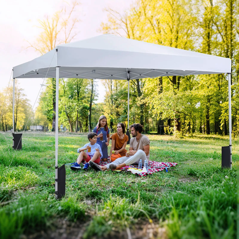10 x 10 Feet Pop up Canopy Tent with Carrying Bag and 4 Sandbags by DirectDeals
