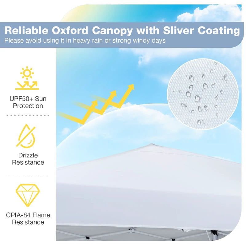 10 x 10 Feet Pop up Canopy Tent with Carrying Bag and 4 Sandbags by DirectDeals