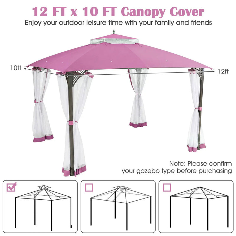 10' x 12' Gazebo Replacement Canopy Top with Air Vent by DirectDeals