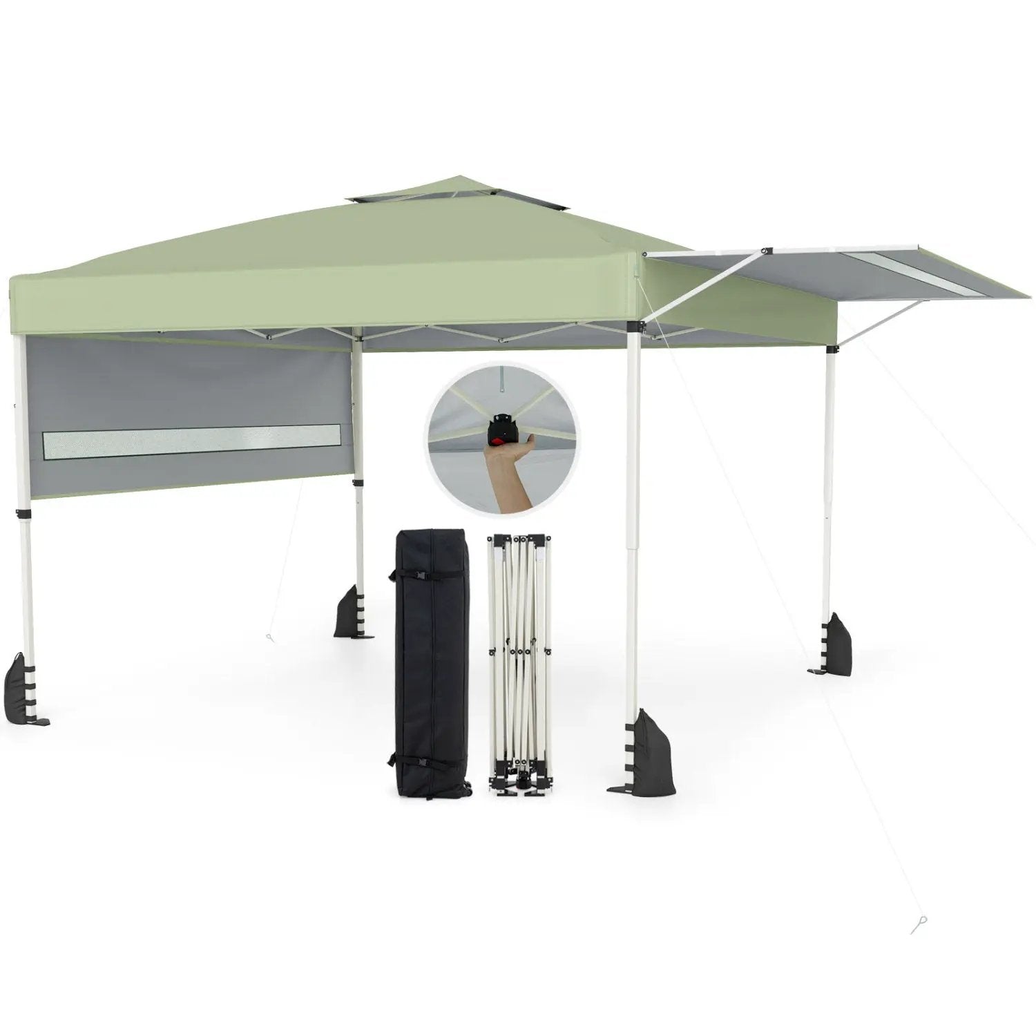 10 x 17 Feet Pop Up Canopy Tent with Dual Adjustable Awnings by DirectDeals