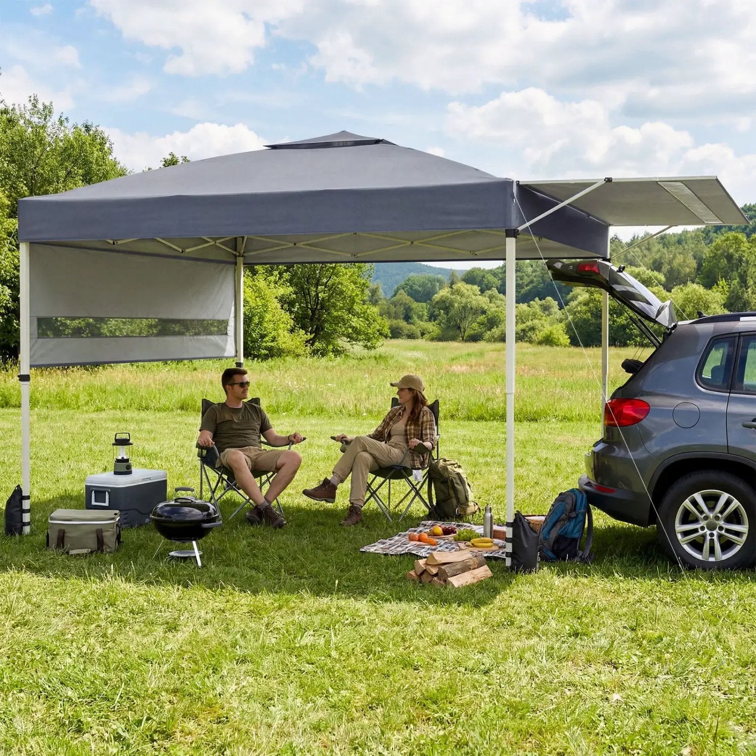 10 x 17 Feet Pop Up Canopy Tent with Dual Adjustable Awnings by DirectDeals