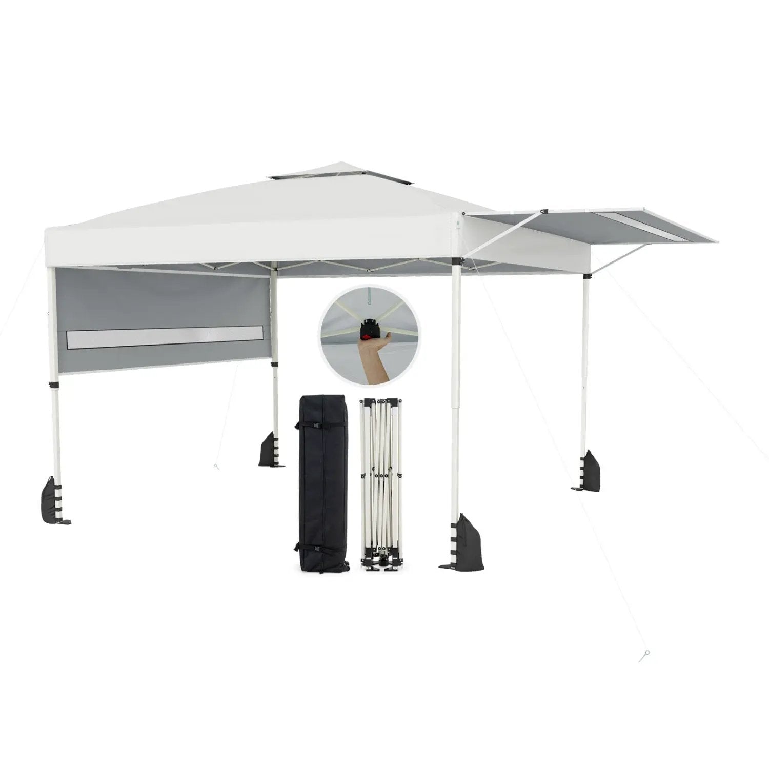 10 x 17 Feet Pop Up Canopy Tent with Dual Adjustable Awnings by DirectDeals