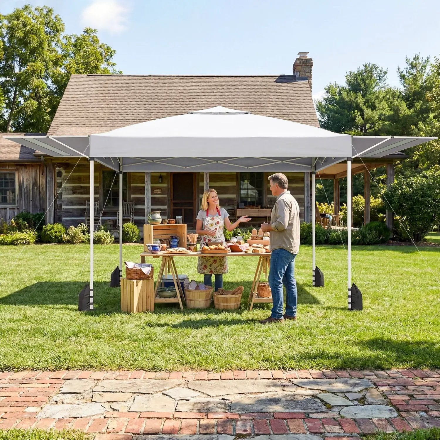 10 x 17 Feet Pop Up Canopy Tent with Dual Adjustable Awnings by DirectDeals