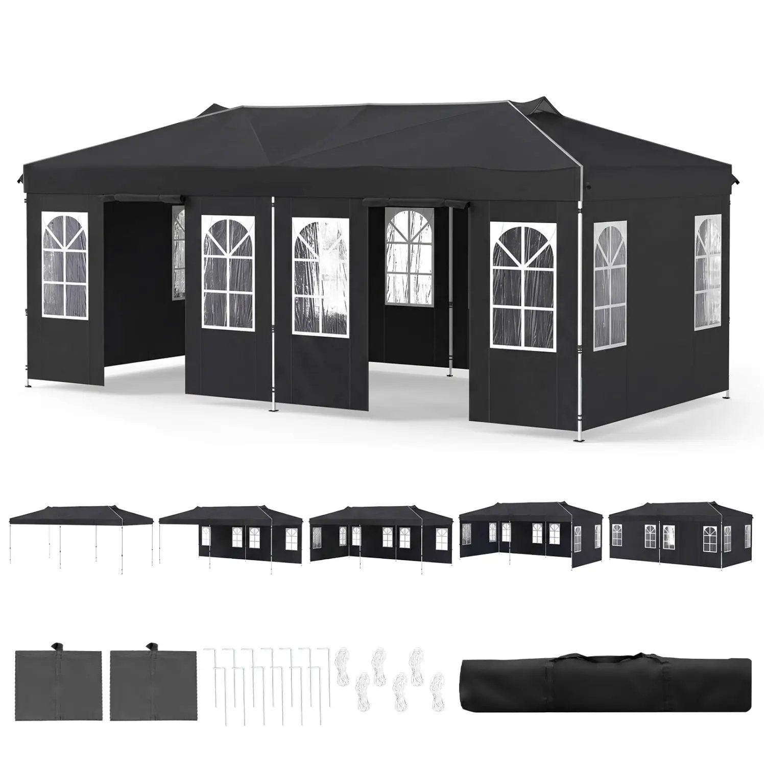 Pop Up Canopy Tent 10x20 FT with 6 Sidewalls by DirectDeals