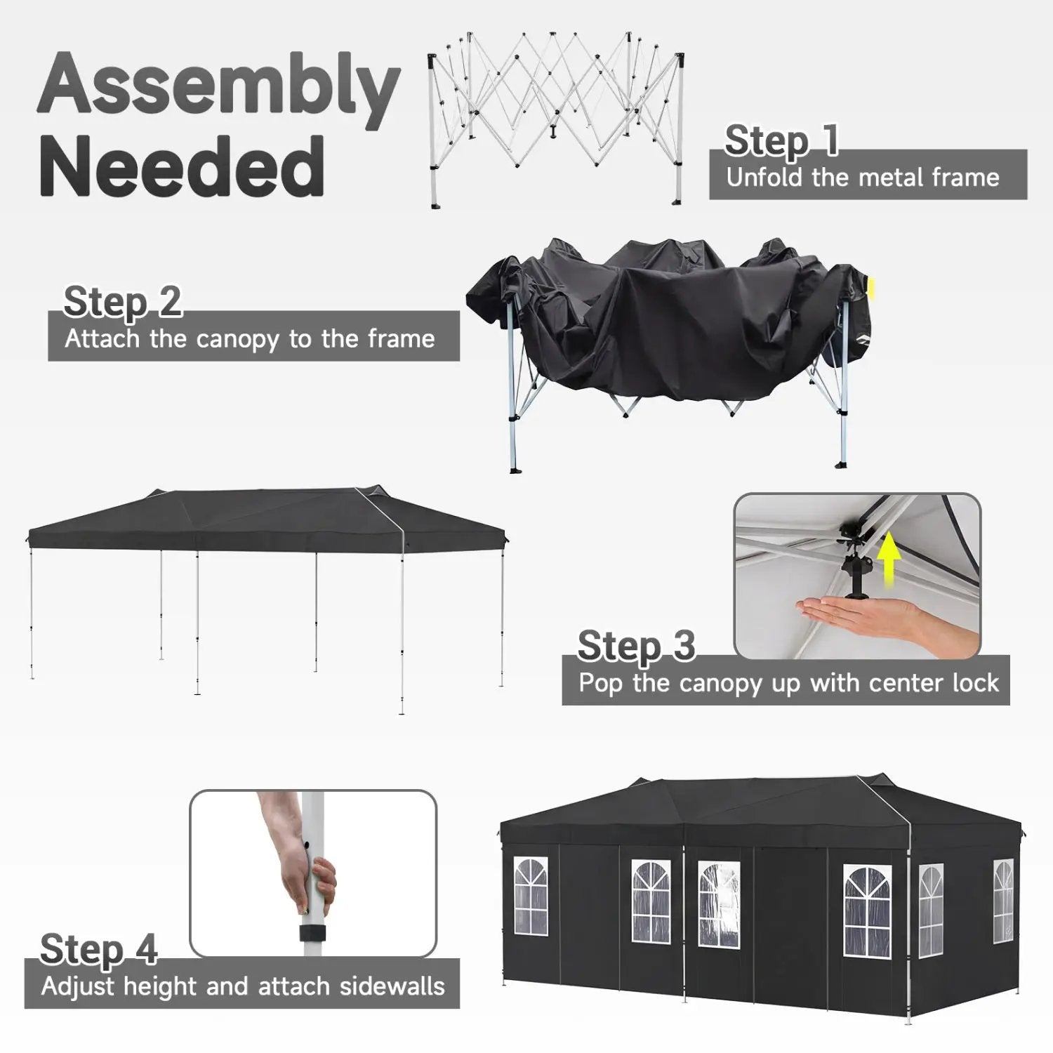 Pop Up Canopy Tent 10x20 FT with 6 Sidewalls by DirectDeals