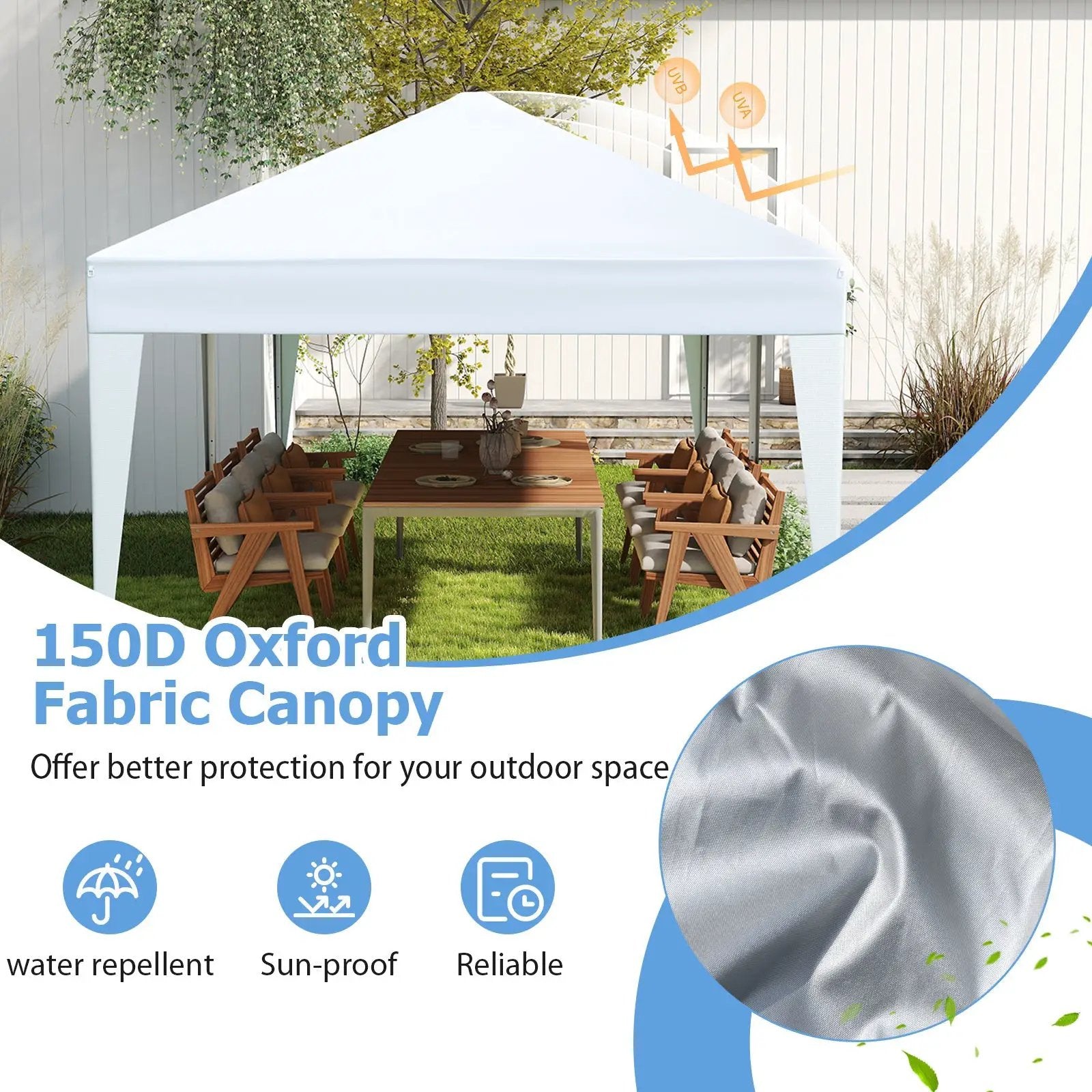 10 x 20 FT Pop up Canopy Tent with Carry Bag for Party BBQ-White by DirectDeals