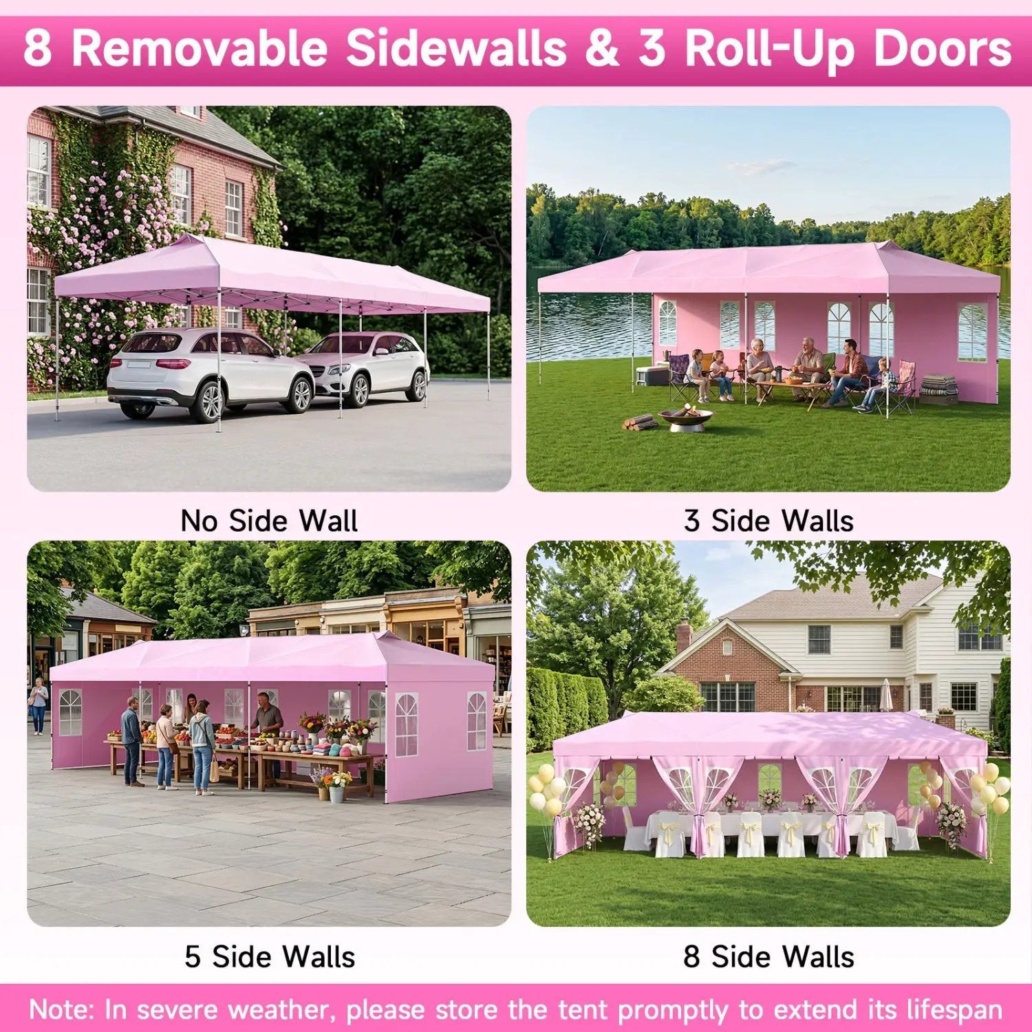 Pop Up Canopy Tent 10x30 FT with 8 Sidewalls by DirectDeals